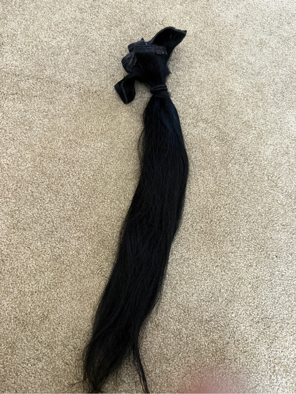 Black Clip-In Ponytail Extension for Instant Length